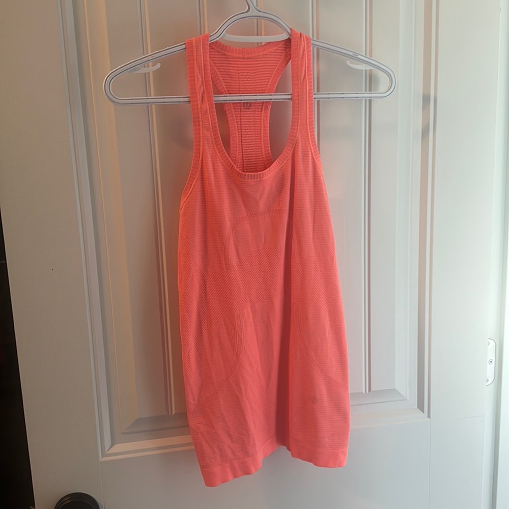 Lululemon neon orange tank top size 4